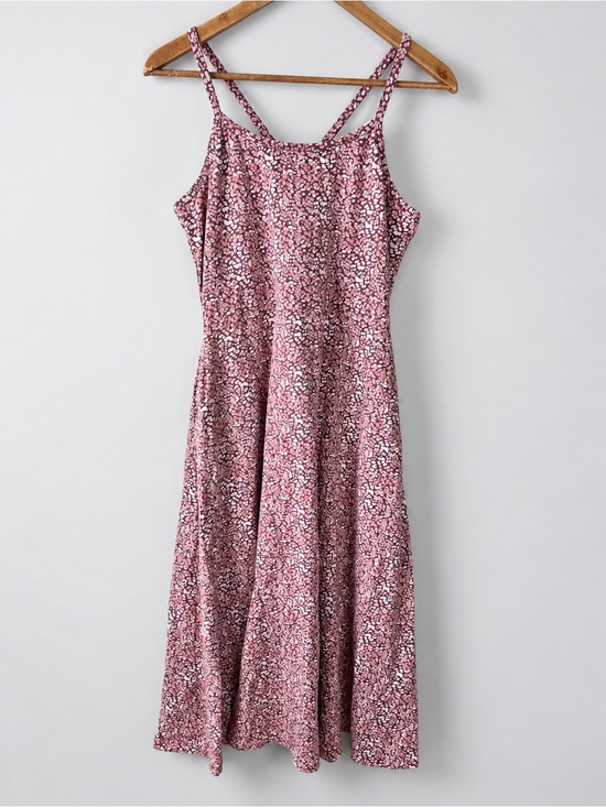 Pact Dresses & Skirts - Pact Women's Organic Cotton Fit & Flare Midi Dress Size XL Mauve Pink Stretch